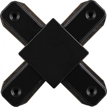 Коннектор Х-образный однофазный для шинопровода , черный, FERON LD1002