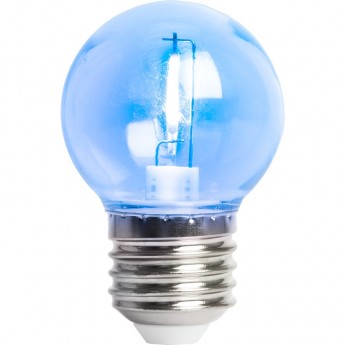 Лампа светодиодная FERON LB-383 шарик прозрачный E27 2W синий