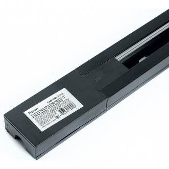 Шинопровод для трековых однофазных светильников FERON, черный, 1м, в наборе токоввод, заглушка, крепление, CAB1005