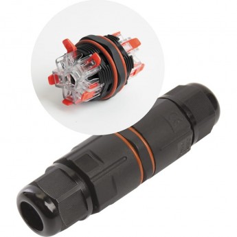 Соединитель-коннектор для проводов FERON LD535, 5-контактный, с пружинным контактом, водонепроницаемый, черный