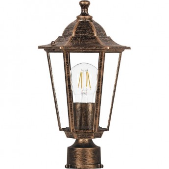 Светильник садово-парковый FERON 6203/PL6203 шестигранный на столб 100W E27 230V, черное золото