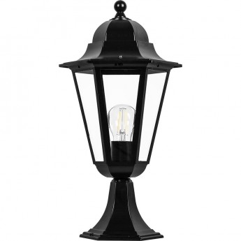 Светильник садово-парковый FERON 6204/PL6204 шестигранный на постамент 100W E27 230V, черный