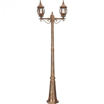 Светильник садово-парковый FERON 8114/PL8114 столб 2*100W E27 230V, черное золото