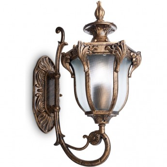 Светильник садово-парковый FERON PL4041 шестигранный на стену вверх 60W 230V E27, черное золото