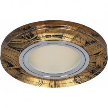 Светильник встраиваемый с белой LED подсветкой FERON 8484-2 потолочный MR16 G5.3 черно-золотистый Светильник встраиваемый с белой LED подсветкой FERON 8484-2 потолочный MR16 G5.3 черно-золотистый