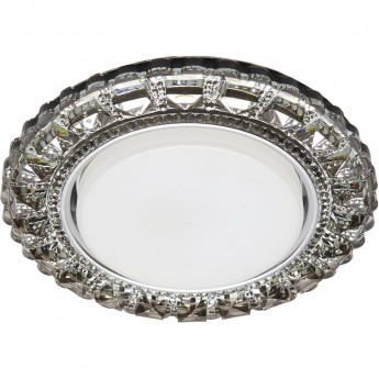 Светильник встраиваемый с белой LED подсветкой FERON CD4045 потолочный GX53 без лампы, серый, хром 41411