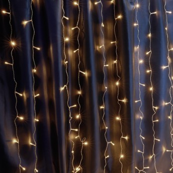 Светодиодная гирлянда FERON CL24 занавес, статичная, 3*3м + 3м 230V 2700К c питанием от сети, прозрачный шнур